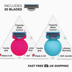 Twin Pack - 2 RAZABALLs with 20 Premium Magnaclip Cartridge Blades